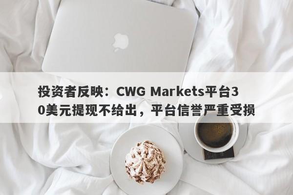 投资者反映：CWG Markets平台30美元提现不给出，平台信誉严重受损