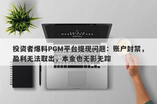 投资者爆料PGM平台提现问题：账户封禁，盈利无法取出，本金也无影无踪